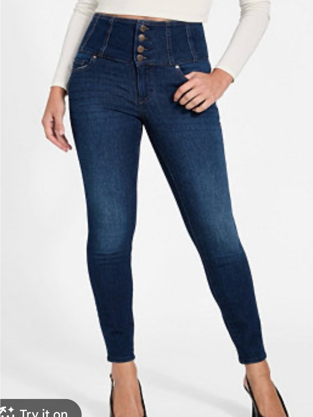 Ann Taylor High-Rise Dark Blue Skinny Jeans